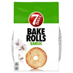 Tesco 7 Days Bake Rolls - Garlic 150g offer