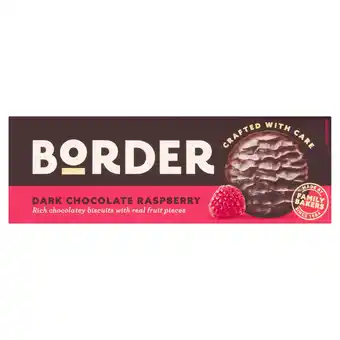 Tesco Border Dark Chocolate Raspberry Biscuits 150g offer