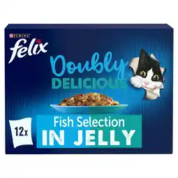 Morrisons FELIX Doubly Delicious Fish Selection in Jelly Wet Cat Food 12x85g offer