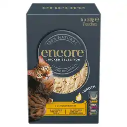 Morrisons Encore Cat Pouches, Chicken Selection in Broth offer
