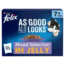 Morrisons Felix As Good As It Looks Senior 7+ Mixed In Jelly Cat Food offer