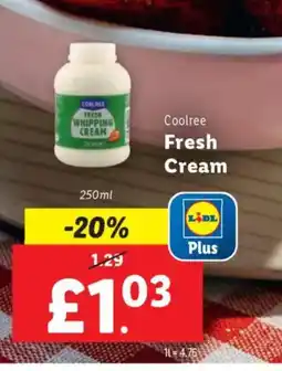 Lidl Coolree Fresh Cream offer