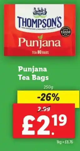 Lidl Punjana Tea Bags offer