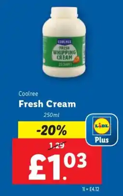 Lidl Coolree Fresh Cream offer