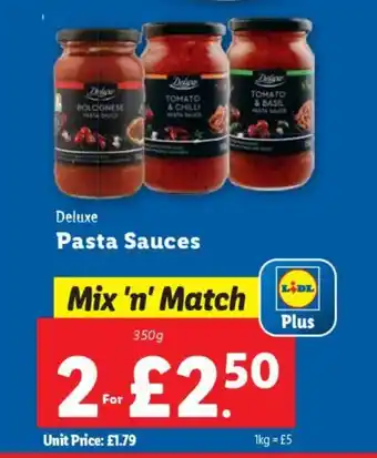 Lidl Deluxe Pasta Sauces offer