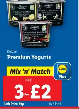 Lidl Deluxe Premium Yogurts offer