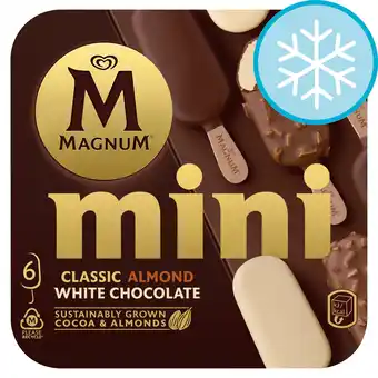 Tesco Magnum Mini Classic, Almond & White Chocolate Ice Cream Sticks 6x55ml offer