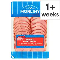 Tesco Morliny Krakowska Sausages Slices 80G offer