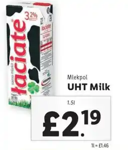 Lidl Mlekpol UHT Milk offer