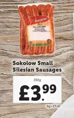 Lidl Sokolow Small Silesian Sausages offer