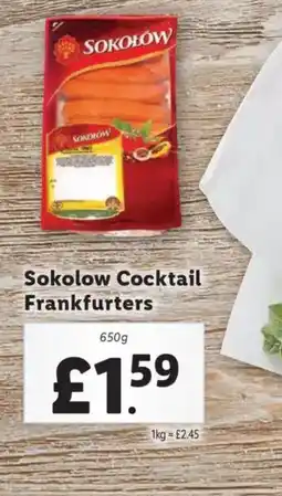 Lidl Sokolow Cocktail Frankfurters offer