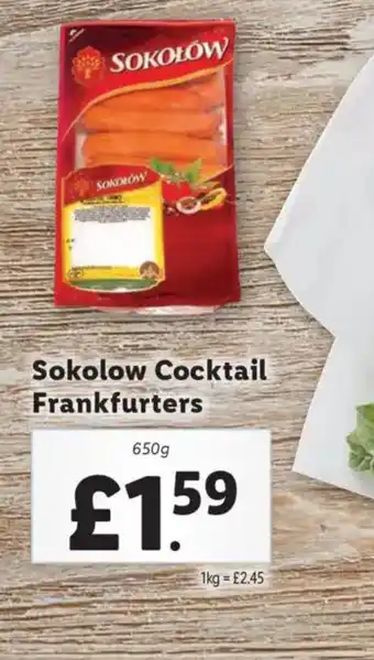 Lidl Sokolow Cocktail Frankfurters offer