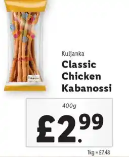 Lidl Kuljanka Classic Chicken Kabanossi offer