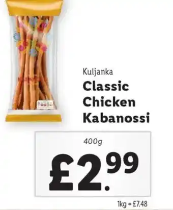 Lidl Kuljanka Classic Chicken Kabanossi offer