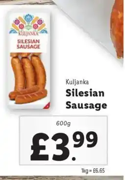 Lidl Kuljanka Silesian Sausage offer
