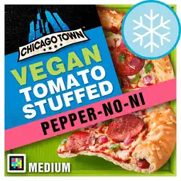 Tesco Chicago Town Vegan Takeaway Stuffed Crust Pizza - Pepper-No-Ni 493g offer