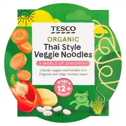 Tesco TESCO Organic Thai Style Veggie Noodles 12+M 200g offer