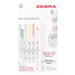 Tesco Zebra Mildliners 5 Pack offer
