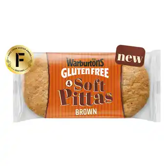 Asda Warburtons Gluten Free 4 Brown Soft Pittas offer