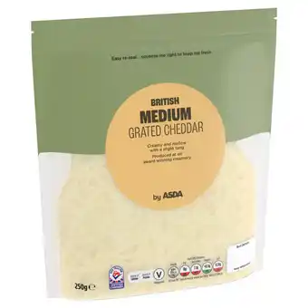 Asda ASDA British Medium Grated Cheddar 250g offer