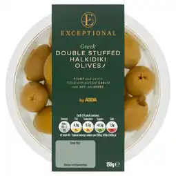 Asda Exceptional by ASDA Greek Double Stuffed Halkidiki Olives 130g offer