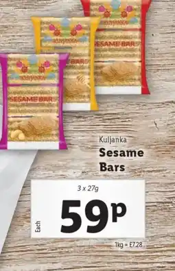 Lidl Kuljanka Sesame Bars offer