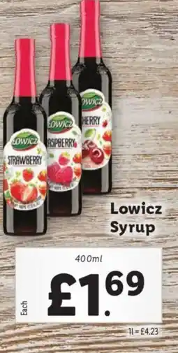 Lidl Lowicz Syrup offer