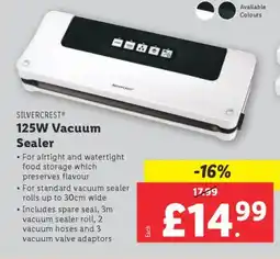 Lidl SILVERCREST 125W Vacuum Sealer offer