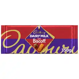 Tesco CADBURY DAIRY MILK BISCOFF 350G offer
