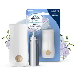 Tesco Glade Compressed Spray Holder Clean Linen 10ml offer
