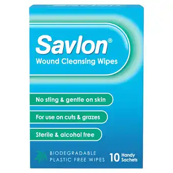 Tesco Savlon Wound Cleansing Wipes x10 offer