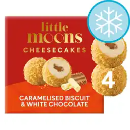 Tesco Little Moons Cheesecakes - Caramelised Biscuit & White Chocolate 4x30g offer