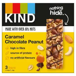 Tesco KIND Caramel Chocolate Peanut Mixed Nut Bar 3x30g offer
