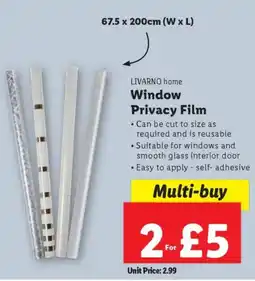 Lidl LIVARNO home Window Privacy Film offer