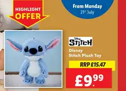 Lidl Disney Stitch Plush Toy offer