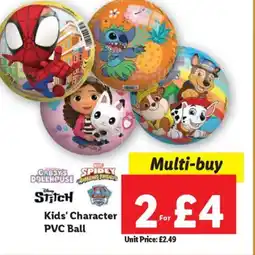 Lidl Kids' Character PVC Ball offer