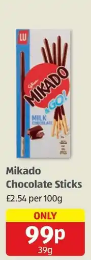 Aldi Mikado Chocolate Sticks offer