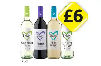 Londis I Heart Wines Sauvignon Blanc, Shiraz, Pinot Grigio, Chardonnay offer
