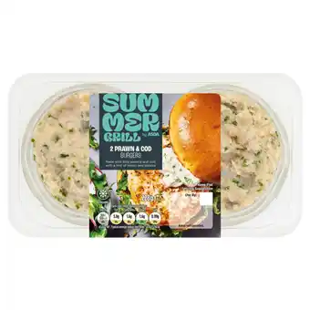 Asda SUMMER GRILL by ASDA 2 Prawn & Cod Burgers 228g offer