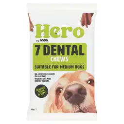 Asda Hero by ASDA 7 Dental Chews Suitable For Medium Dogs 180g offer