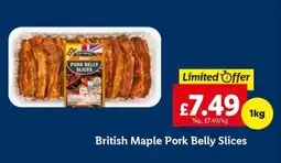 Lidl British Maple Pork Belly Slices offer