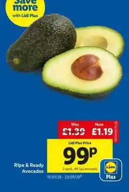Lidl Ripe & Ready Avocados offer