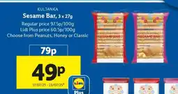 Lidl Sesame Bar 3 x 27g offer