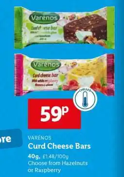 Lidl VARĖNOS Curd Cheese Bars offer
