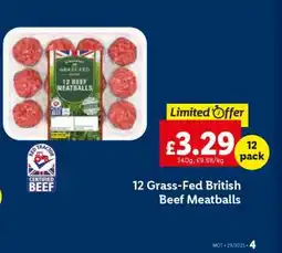 Lidl 12 Grass-Fed British Beef Meatballs offer