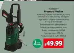 Lidl Parkside Pressure Washer offer