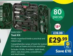 Lidl Parkside Tool Kit offer