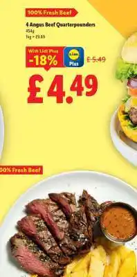 Lidl 4 Angus Beef Quarterpounders offer