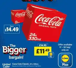 Lidl Coca Cola Classic, 24 x 330ml offer