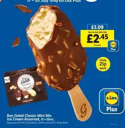 Lidl Bon Gelati Classic Mini Mix Ice Cream Assorted, 12 x 50ml offer
